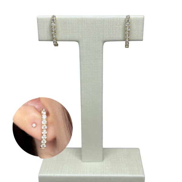 Brinco Curvo com Pedras Naturais