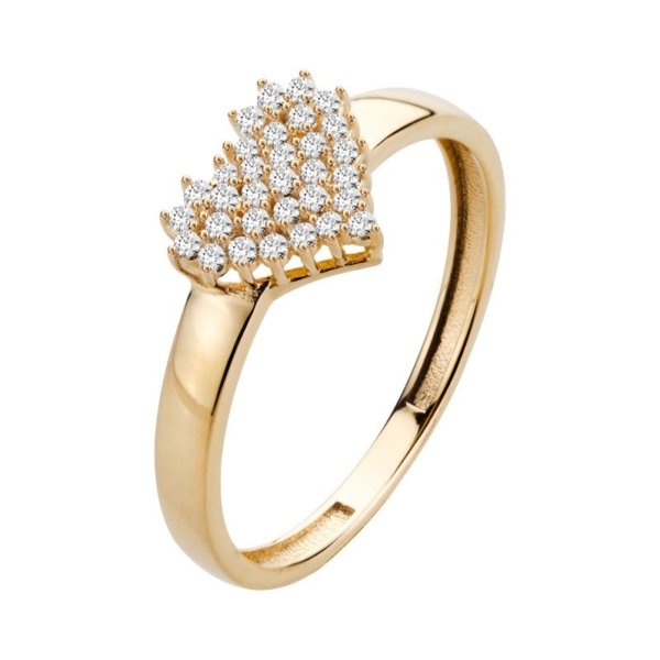 Anel Coração Galeria com Pedras