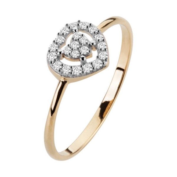 Anel Coração com Pedras