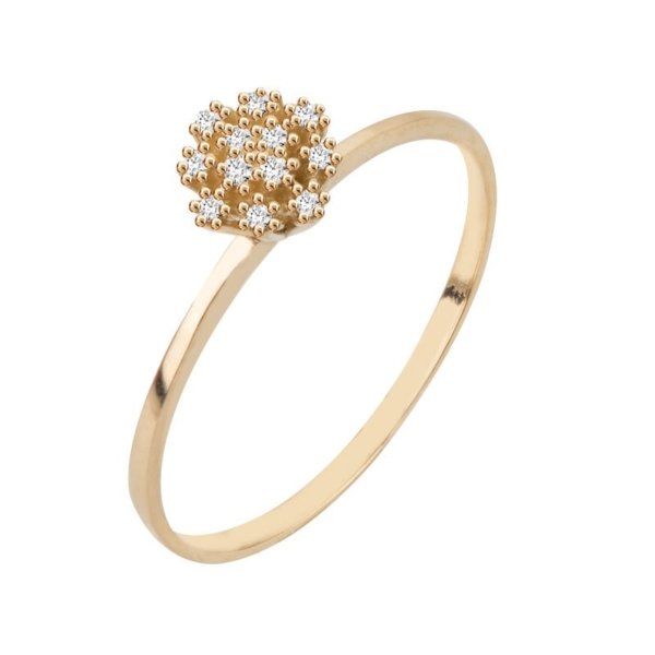 Anel Chuveiro Flor com Pedras