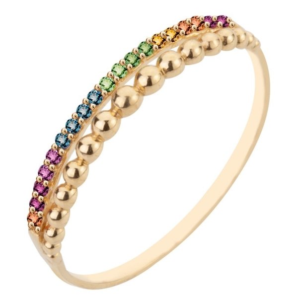 Meia Aliança Bolinhas Pedras