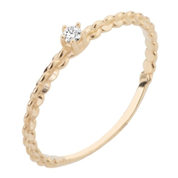 Anel Solitário Diamantado