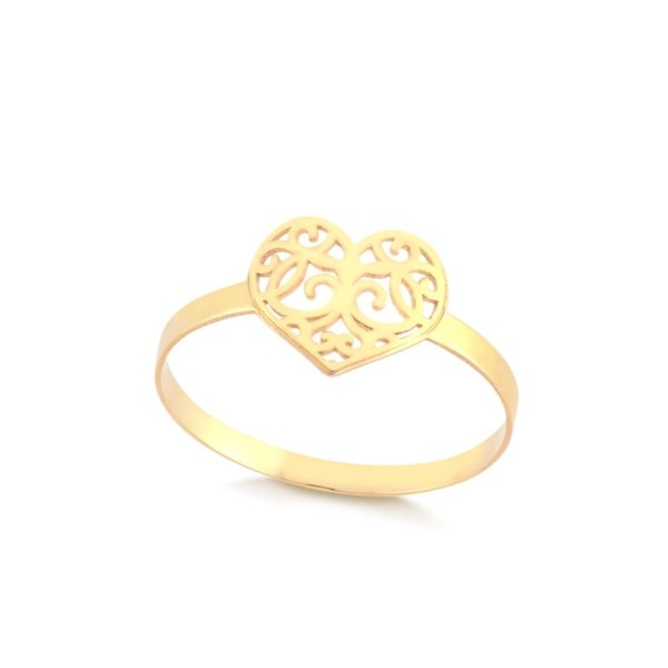 Anel Coração Bordado