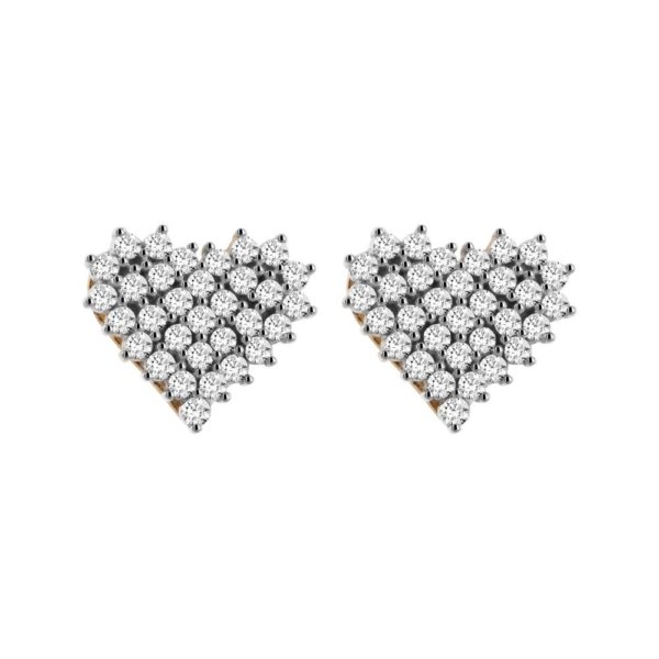 Brinco Coração com Pedras