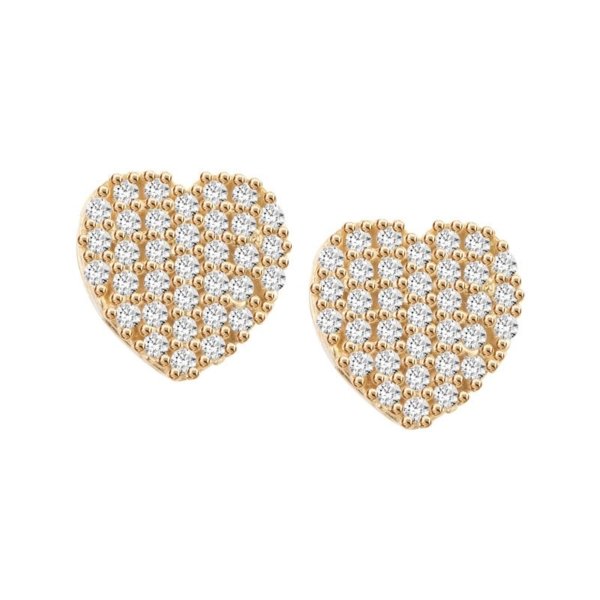 Brinco Coração com Pedras