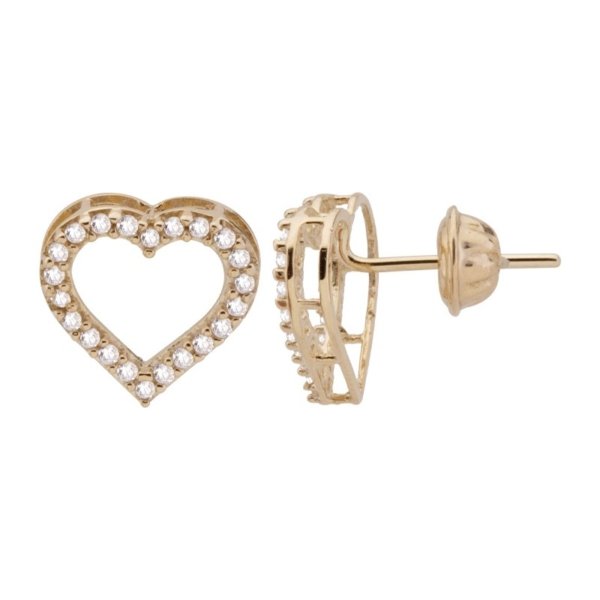 Brinco Coração com Pedras