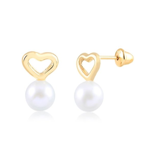 Brinco Coração Pérola