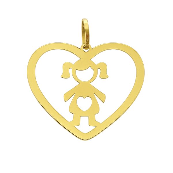 Pingente Coração com Menina