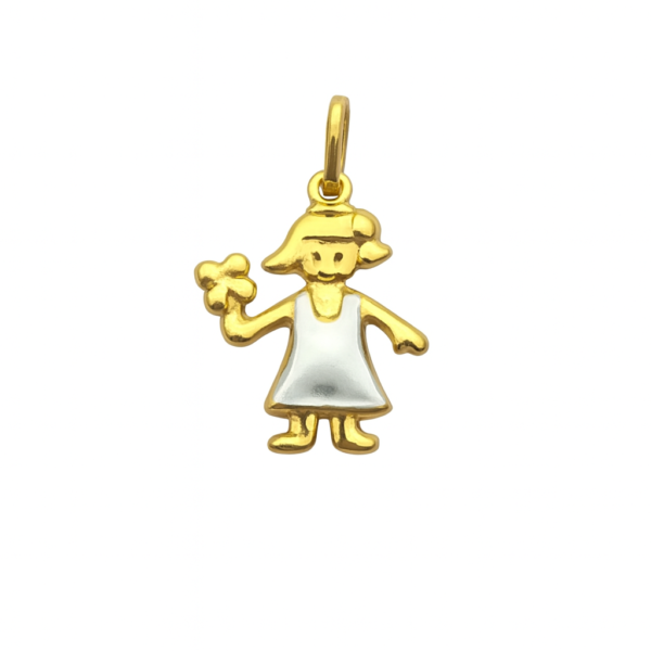 Pingente Menina com Flor