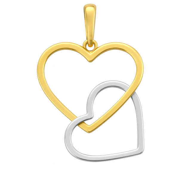 Pingente Corações Bicolor