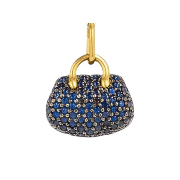 Pingente Bolsa com Safiras