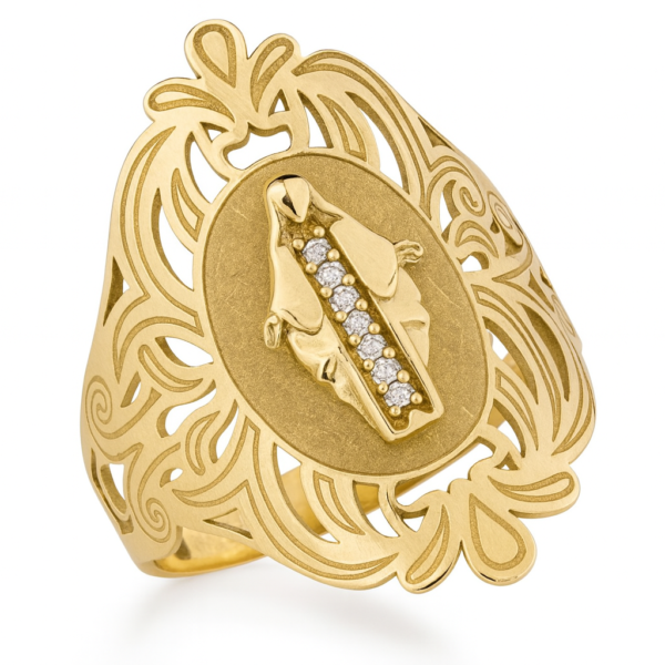 Anel Nossa Sra. das Graças com Brilhantes