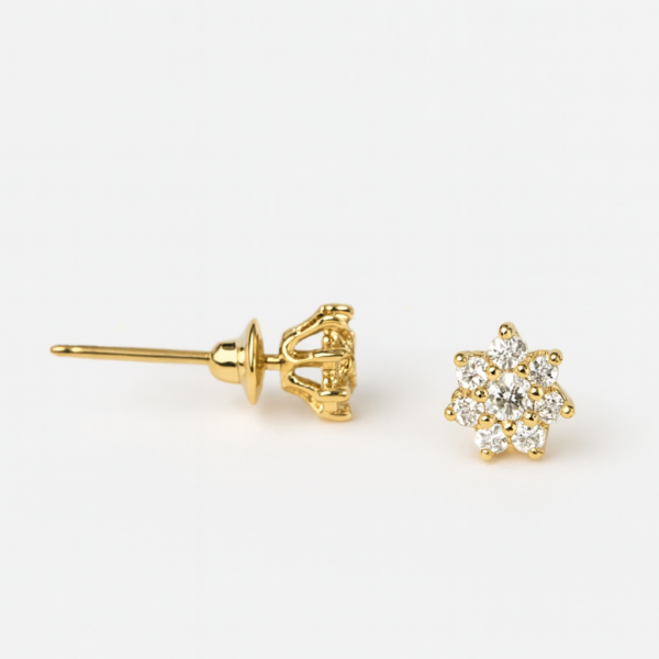 Brinco Chuveiro Flor com Brilhantes