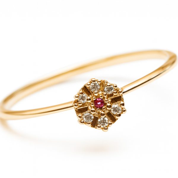 Anel Chuveiro com Pedras Naturais