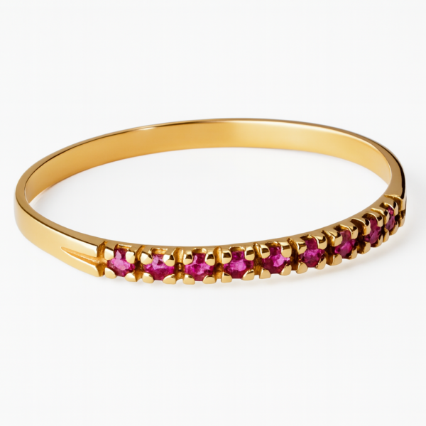 Meia Aliança com Rubis