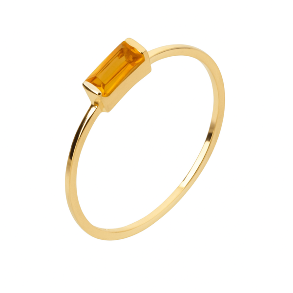 Anel Pedra Natural Retangular