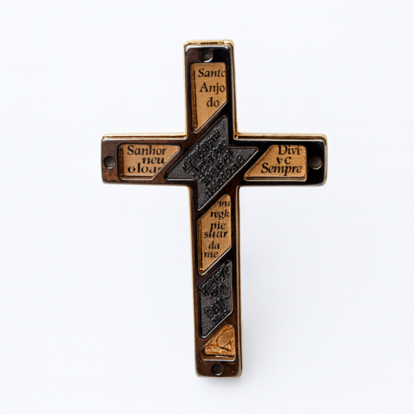 Pingente Cruz Oração Santo Anjo