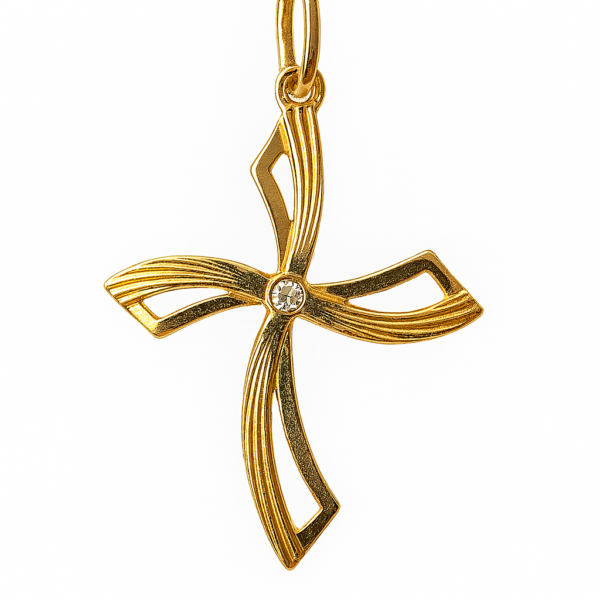 Pingente Cruz com Brilhante