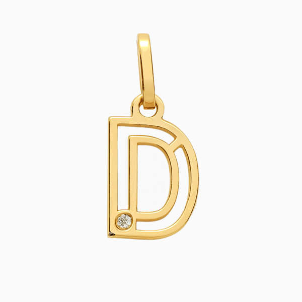 Pingente Letra D com Brilhante