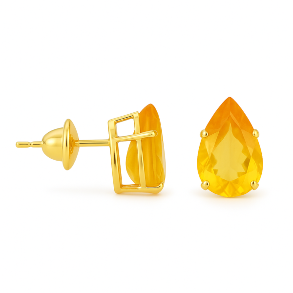 Brinco Gota com Pedra Natural