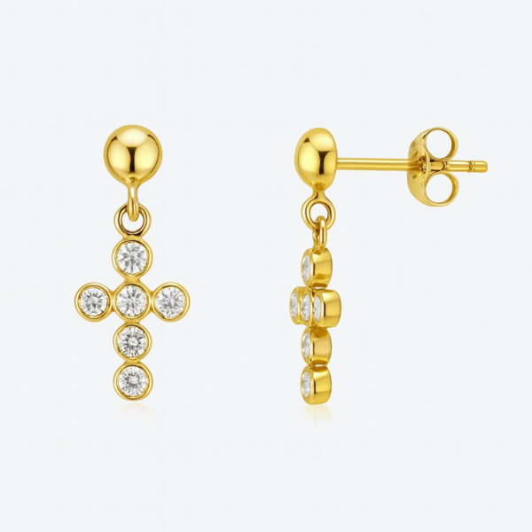 Brinco Cruz com Pedras