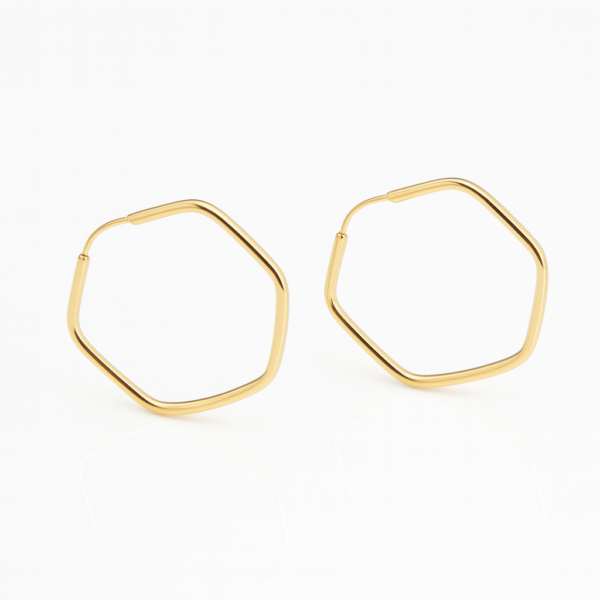 Argola Sextavada Fio Redondo