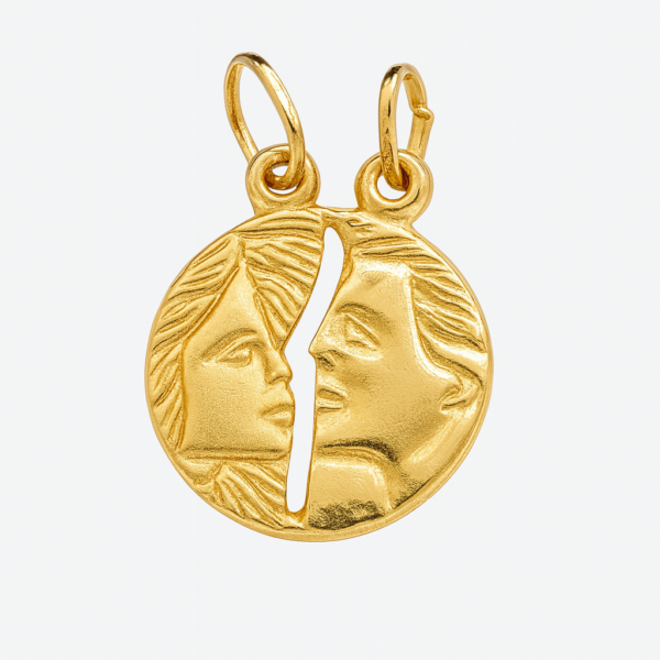 Pingente Cara Metade Redondo