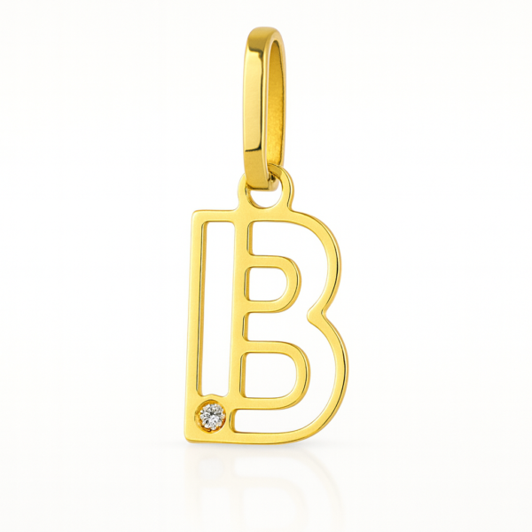 Pingente Letra B com Brilhante