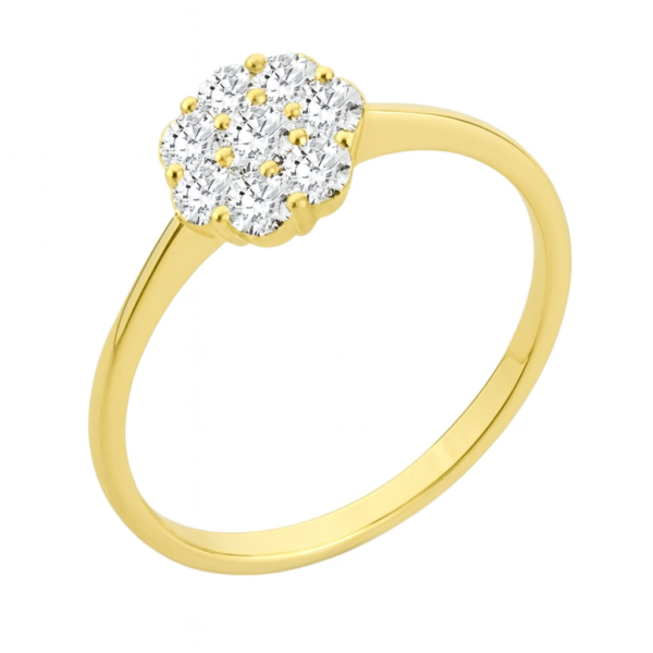 Anel Flor com Pedras