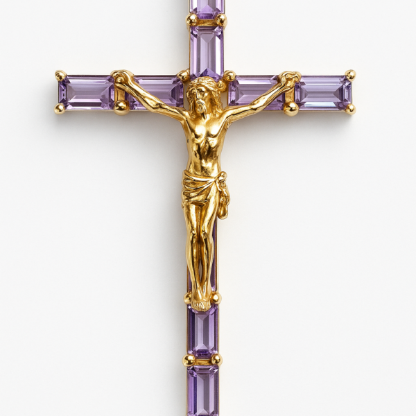 Pingente Crucifixo Pedras Naturais