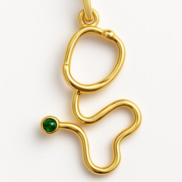 Pingente Estetoscópio com Esmeralda