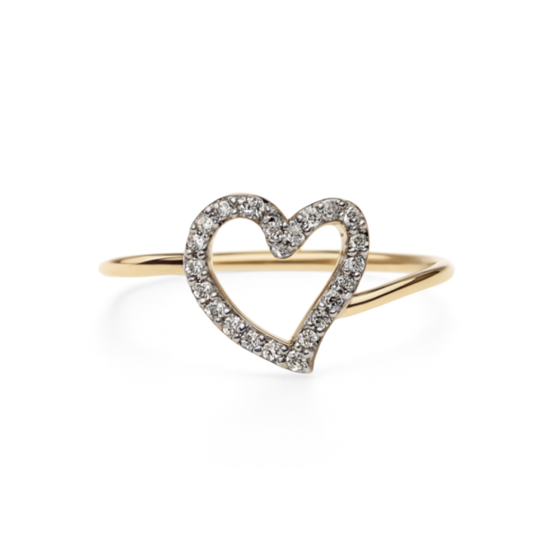 Anel Coração com Pedras