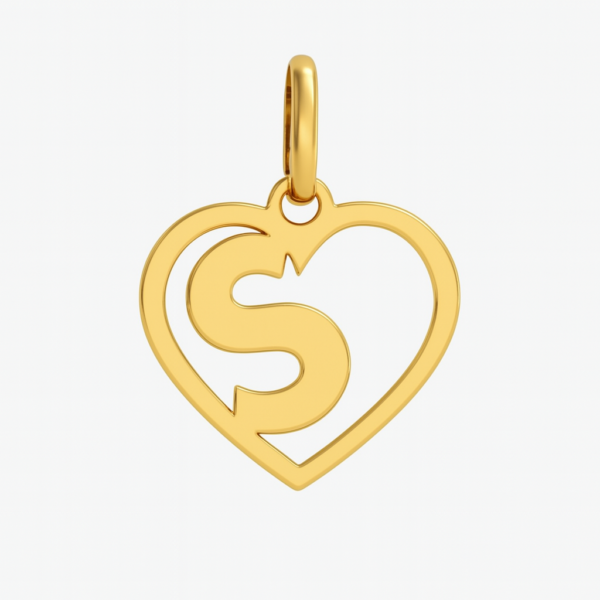 Pingente Letra S Coração