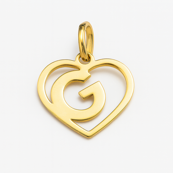 Pingente Letra G Coração