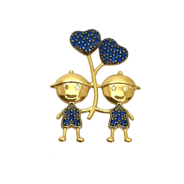 Pingente Meninos Balão com Pedras