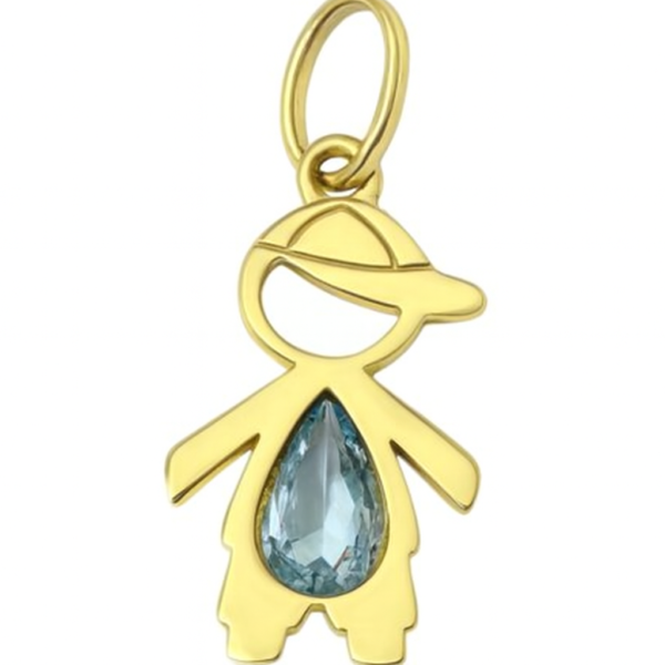 Pingente Menino com Pedra Gota