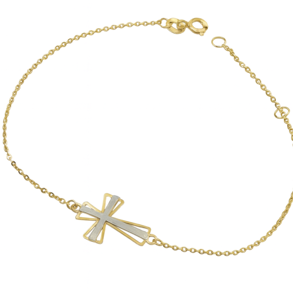 Pulseira Bailarina com Cruz Bicolor