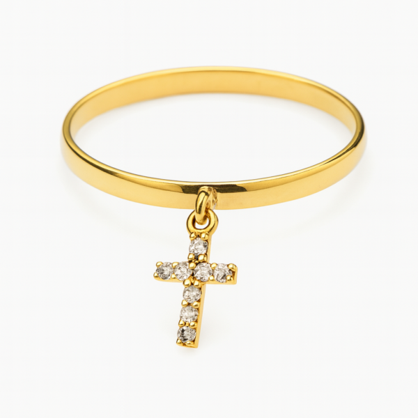 Anel Cruz com Pedras