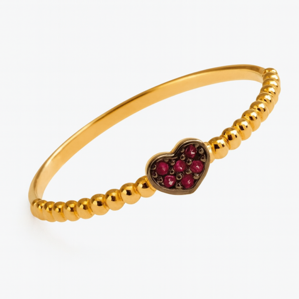 Anel Coração Bolinhas