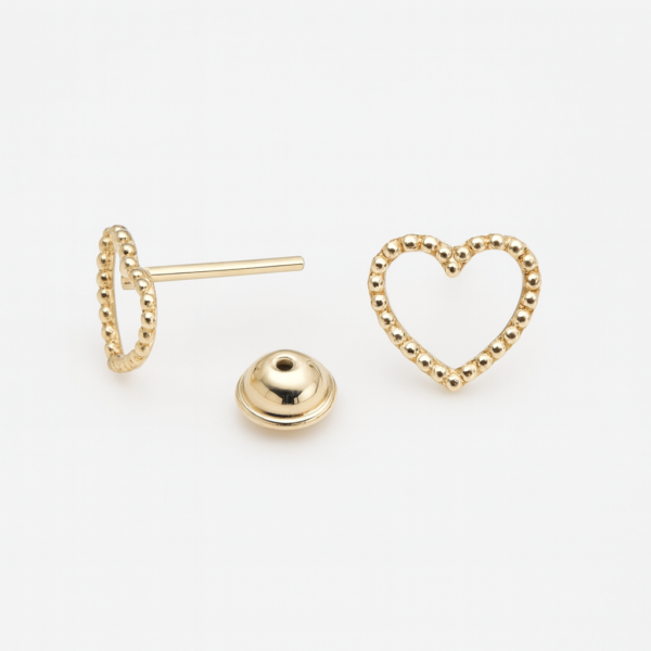 Brinco Coração Bolinhas