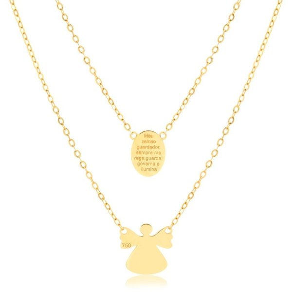 Escapulário Anjo e Placa com Oração