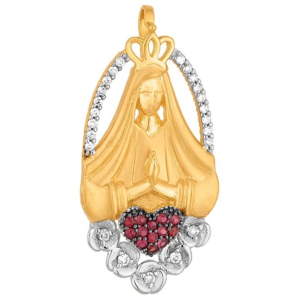 Pingente Nossa Senhora com Rubis e Brilhantes