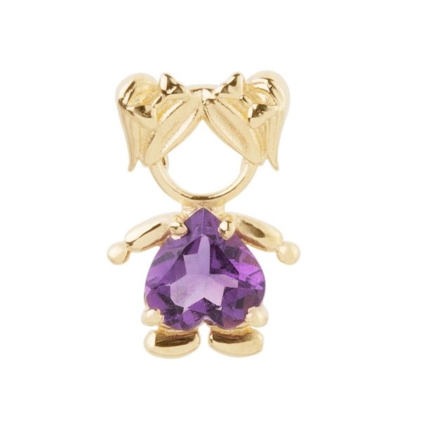 Pingente Menina com Pedra Natural