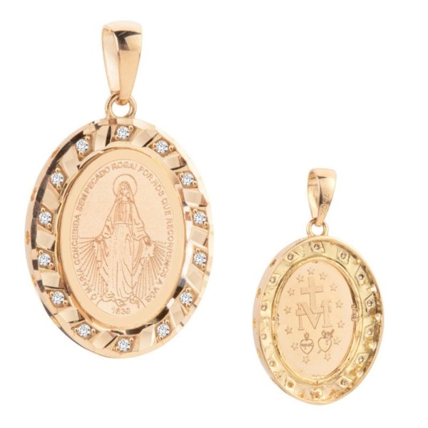 Medalha N. Sra. das Graças com Pedras