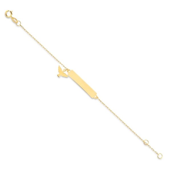Pulseira Chapa com Espírito Santo em Ouro 10k