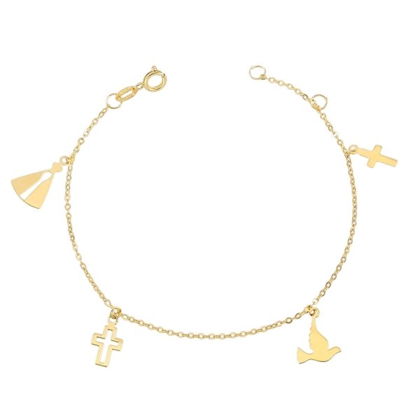 Pulseira N. Sra. Aparecida, Cruz e Espírito Santo