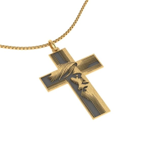 Pingente Cruz Face de Cristo