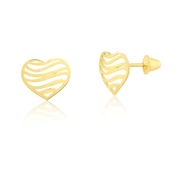 Brinco Coração Ondas