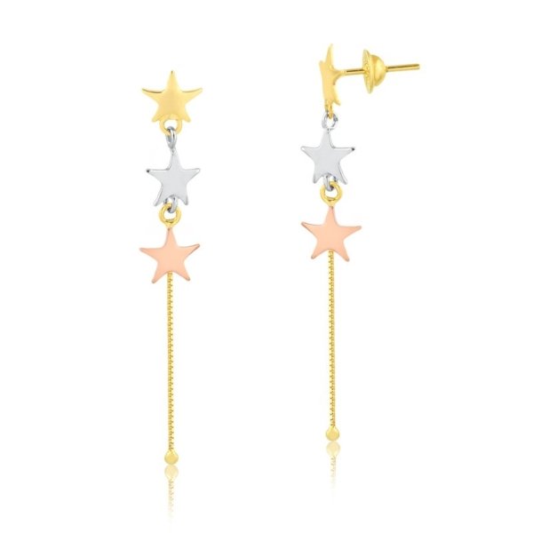 Brinco Estrelas Tricolor e Veneziana