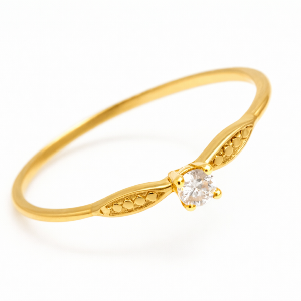 Anel Solitário em Ouro 10k